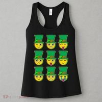 Funny St Patrick's Day Irish Emojis Women's Tank Top thumb 3