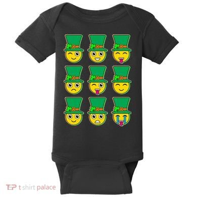 Funny St Patrick's Day Irish Emojis Baby Bodysuit