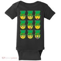 Funny St Patrick's Day Irish Emojis Baby Bodysuit thumb 0
