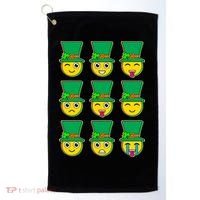 Funny St Patrick's Day Irish Emojis Golf Towel thumb 0