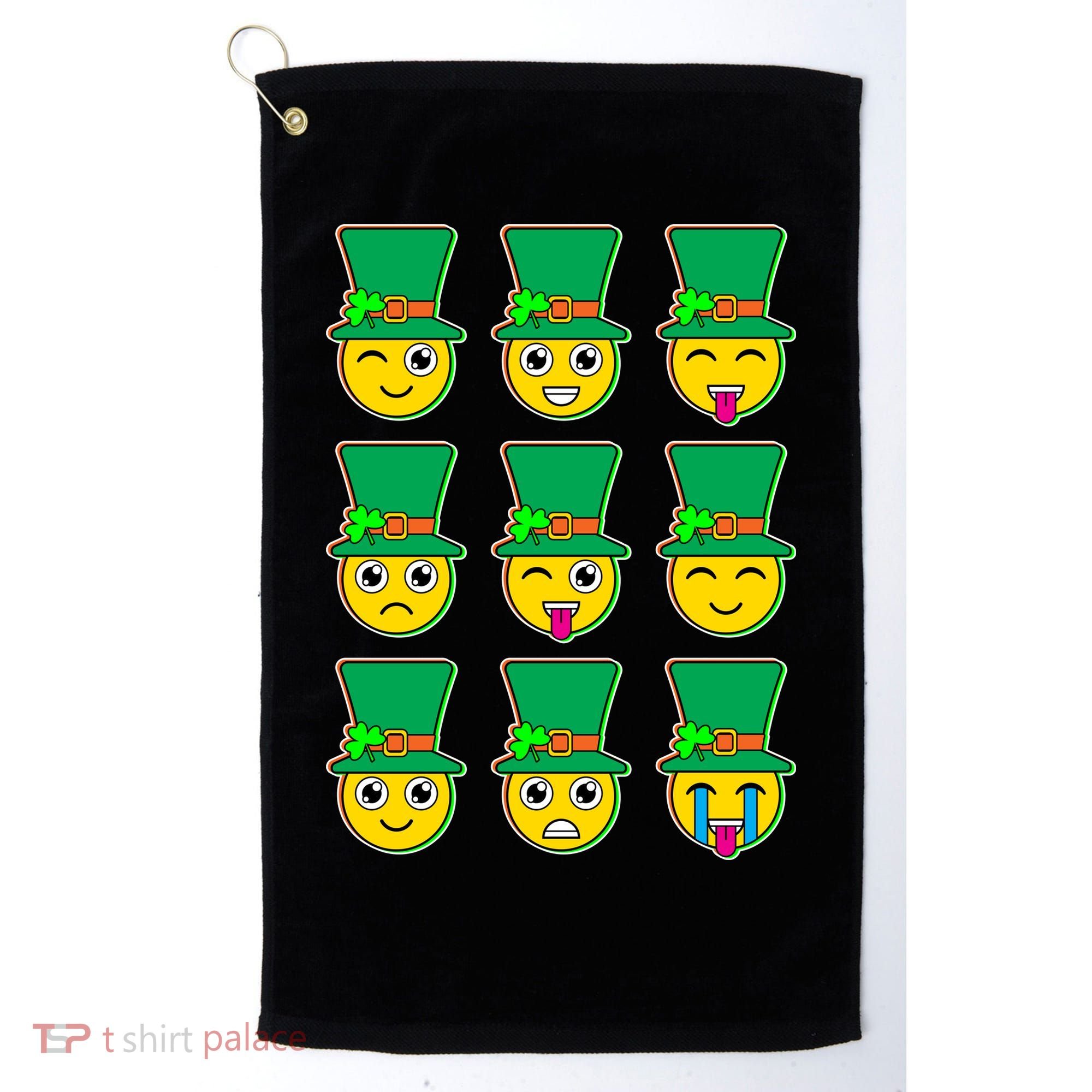 Funny St Patrick's Day Irish Emojis Golf Towel