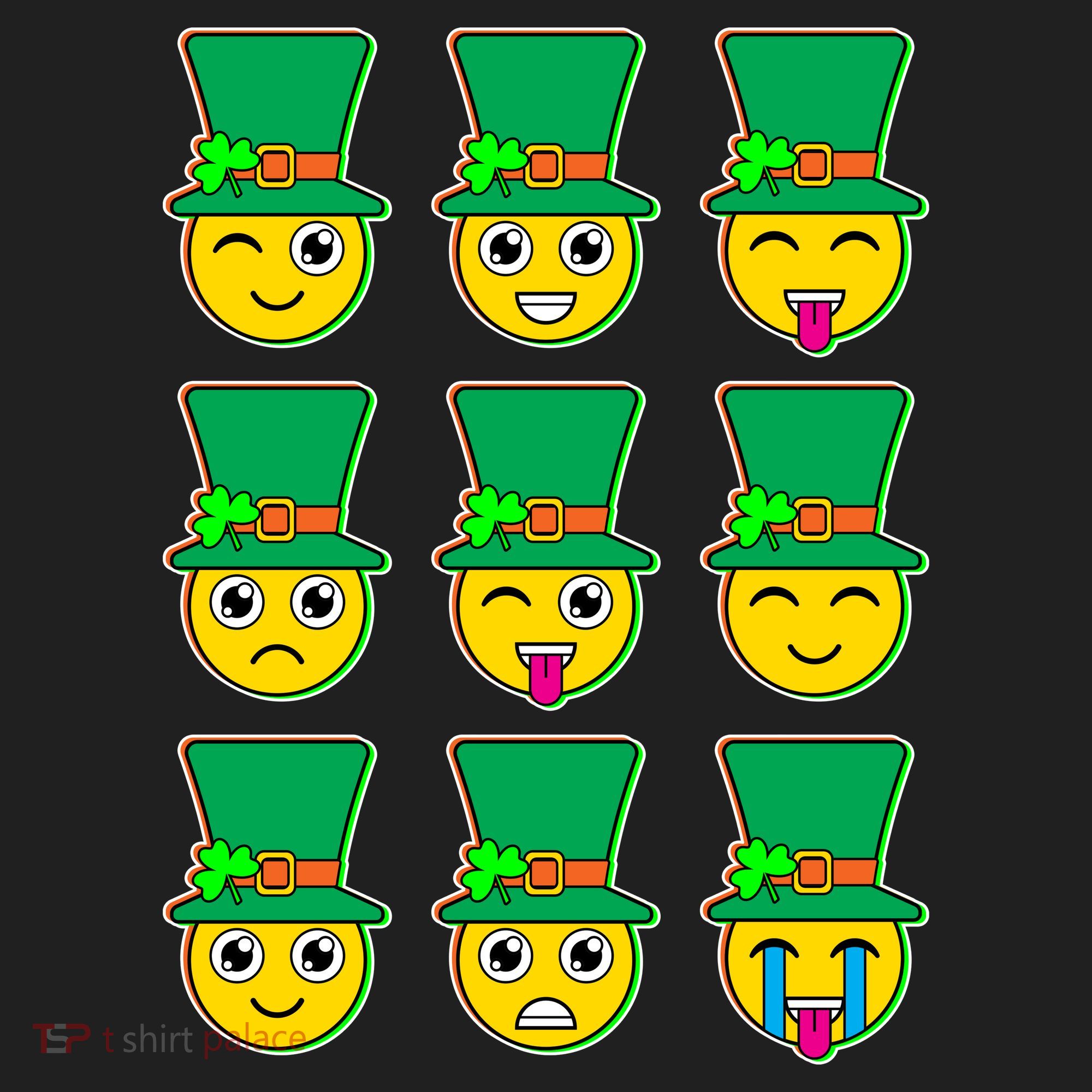 Funny St Patrick's Day Irish Emojis Golf Towel
