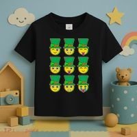 Funny St Patrick's Day Irish Emojis Toddler T-Shirt thumb 3