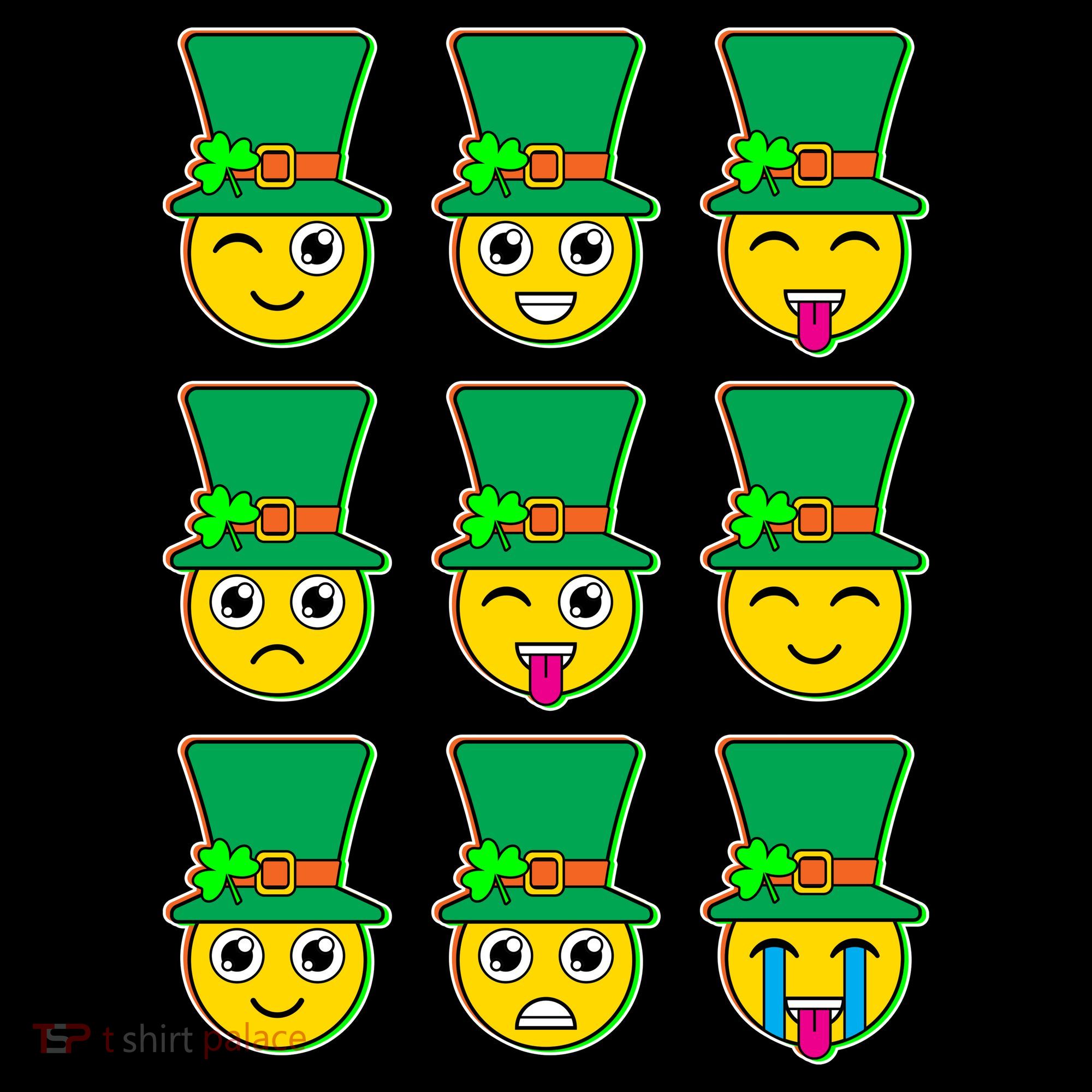 Funny St Patrick's Day Irish Emojis Toddler T-Shirt