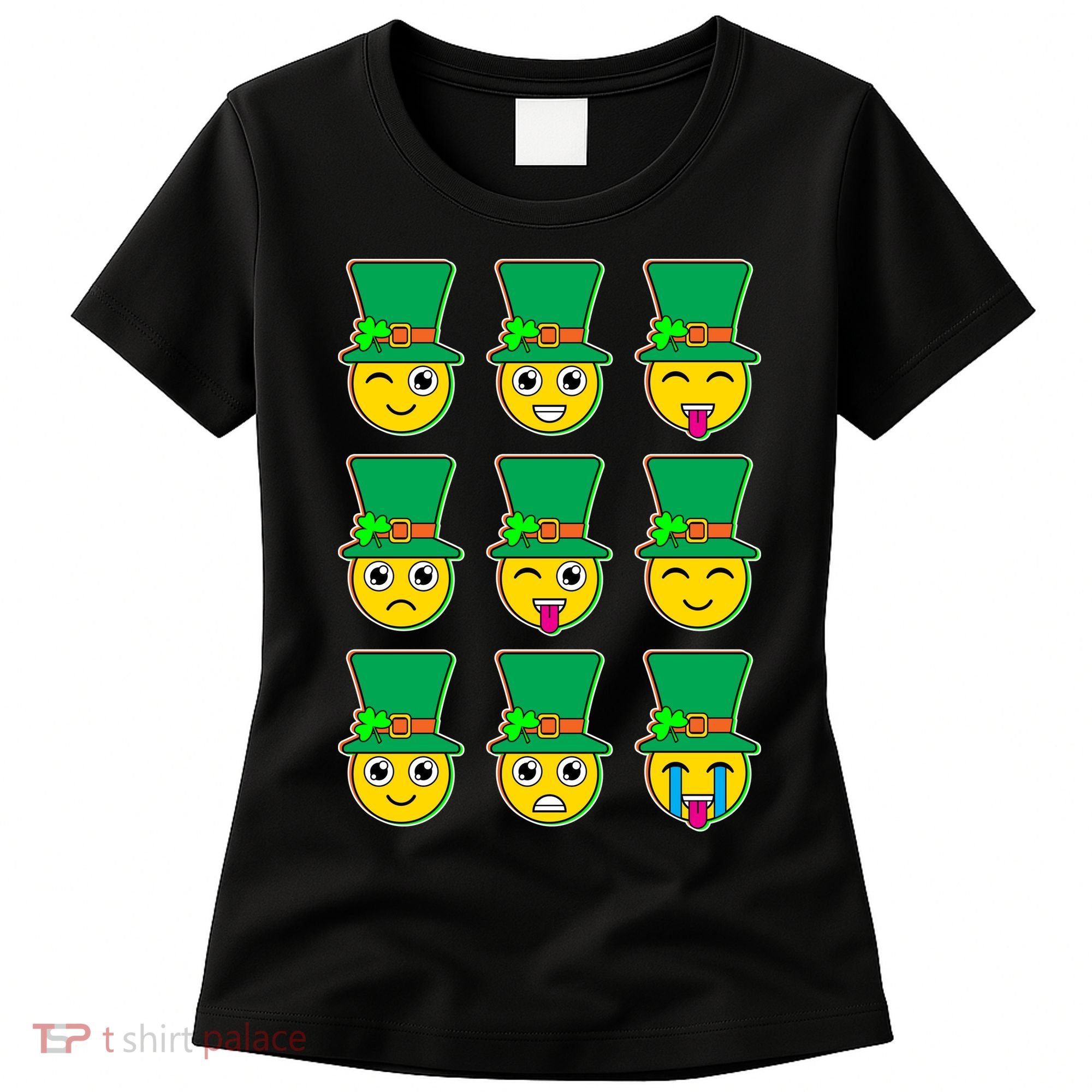 Funny St Patrick's Day Irish Emojis Women's T-Shirt