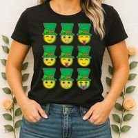 Funny St Patrick's Day Irish Emojis Women's T-Shirt thumb 2