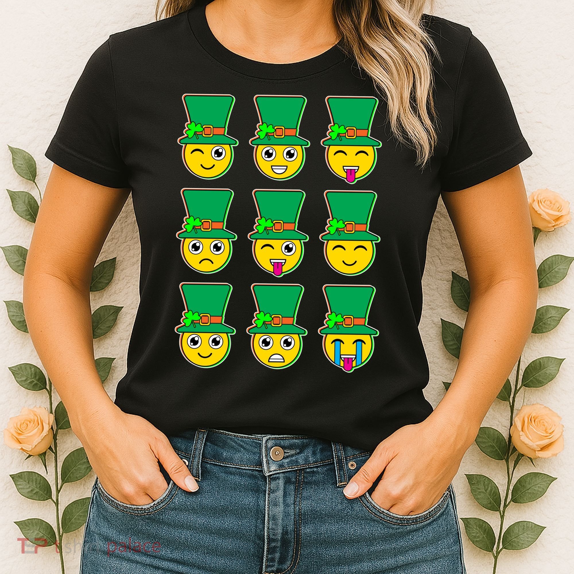 Funny St Patrick's Day Irish Emojis Women's T-Shirt