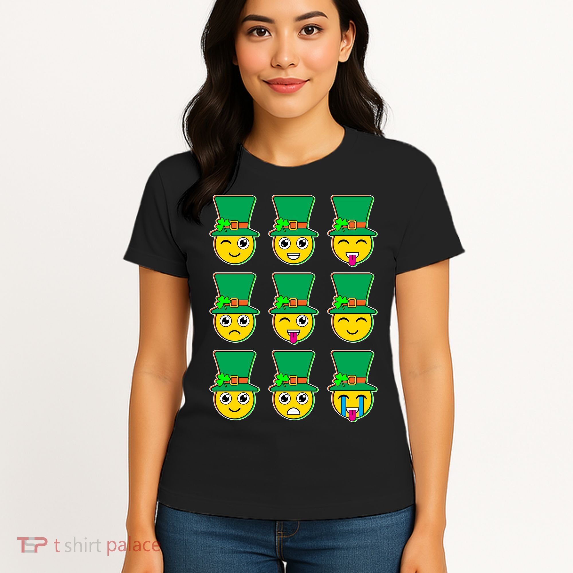 Funny St Patrick's Day Irish Emojis Women's T-Shirt