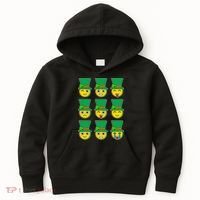 Funny St Patrick's Day Irish Emojis Kids Hoodie thumb 0