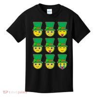 Funny St Patrick's Day Irish Emojis Kids T-Shirt thumb 0