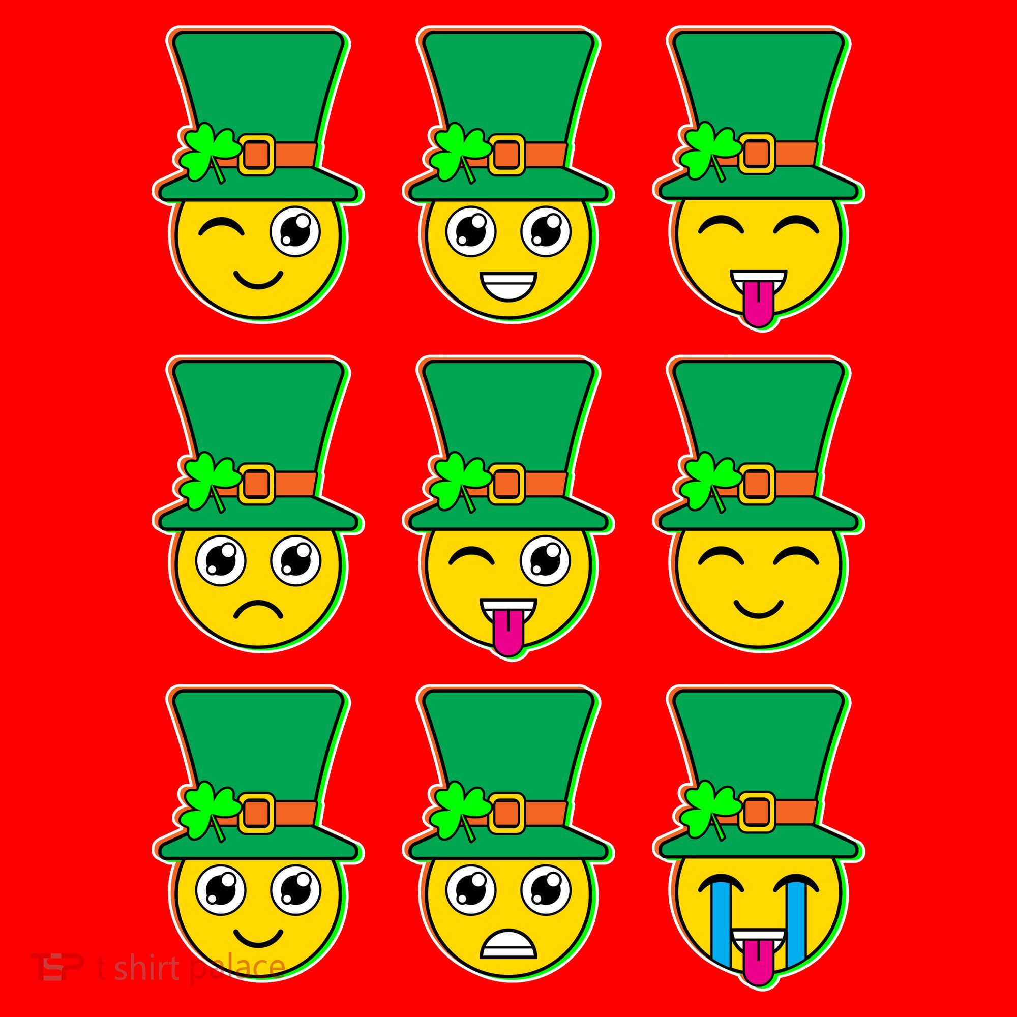 Funny St Patrick's Day Irish Emojis Santa Hat