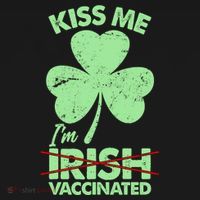 Funny St Patrick's Day Kiss Me I'm Irish Vaccinated USA-Made Doggie Bandana thumb 2