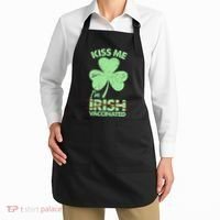 Funny St Patrick's Day Kiss Me I'm Irish Vaccinated Apron thumb 2