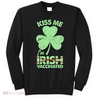Funny St Patrick's Day Kiss Me I'm Irish Vaccinated Sweatshirt thumb 0