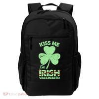 Funny St Patrick's Day Kiss Me I'm Irish Vaccinated Backpack thumb 0