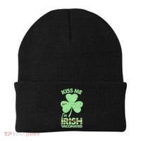 Funny St Patrick's Day Kiss Me I'm Irish Vaccinated Beanie thumb 0
