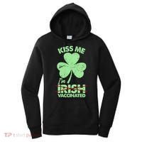 Funny St Patrick's Day Kiss Me I'm Irish Vaccinated Women's Hoodie thumb 0