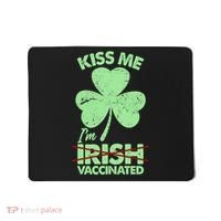 Funny St Patrick's Day Kiss Me I'm Irish Vaccinated Mousepad thumb 0