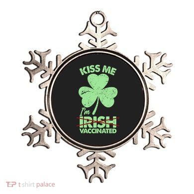 Funny St Patrick's Day Kiss Me I'm Irish Vaccinated Ornament