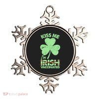 Funny St Patrick's Day Kiss Me I'm Irish Vaccinated Ornament thumb 0