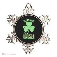 Funny St Patrick's Day Kiss Me I'm Irish Vaccinated Ornament thumb 0
