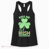 Funny St Patrick's Day Kiss Me I'm Irish Vaccinated Women's Tank Top thumb 0