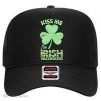 Funny St Patrick's Day Kiss Me I'm Irish Vaccinated Hat thumb 0