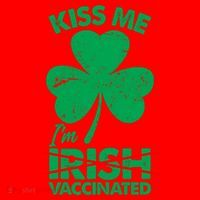 Funny St Patrick's Day Kiss Me I'm Irish Vaccinated Santa Hat thumb 1