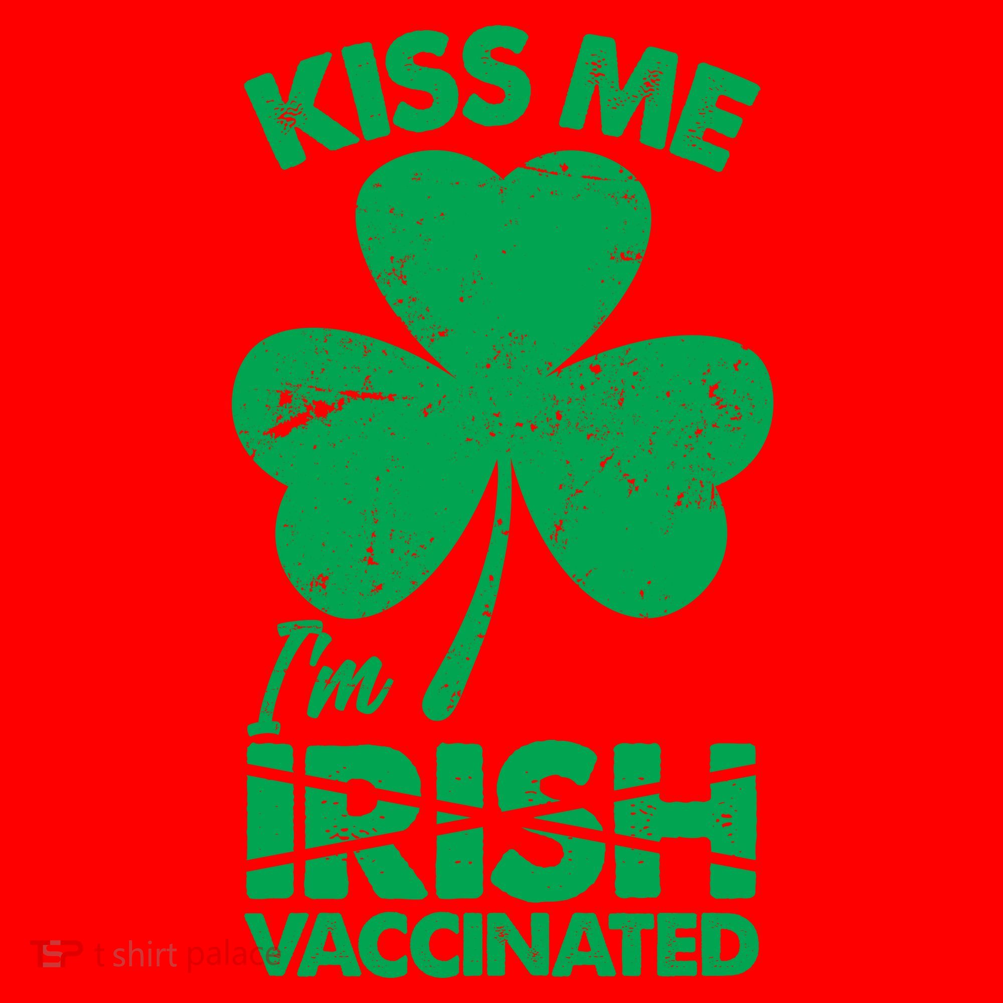 Funny St Patrick's Day Kiss Me I'm Irish Vaccinated Santa Hat