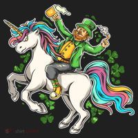 Funny St Patrick's Day Leprechaun Riding Unicorn Women's Sweatshirt thumb 2