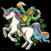 Funny St Patrick's Day Leprechaun Riding Unicorn Apron thumb 3