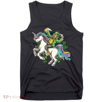 Funny St Patrick's Day Leprechaun Riding Unicorn Tank Top