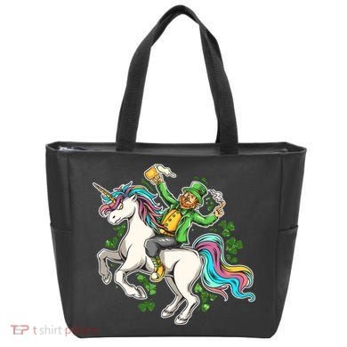 Funny St Patrick's Day Leprechaun Riding Unicorn Bag
