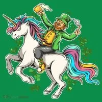 Funny St Patrick's Day Leprechaun Riding Unicorn Hoodie thumb 2