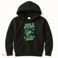 Funny St Patrick's Day Take A Pitcher It'll Last Longer Kids Hoodie thumb 0