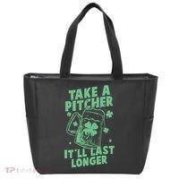Funny St Patrick's Day Take A Pitcher It'll Last Longer Tote Bag thumb 0