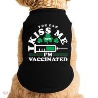 Funny St Patrick's Day You Can Kiss Me Now I'm Vaccinated Doggie Tank thumb 0