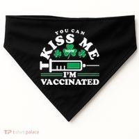 Funny St Patrick's Day You Can Kiss Me Now I'm Vaccinated USA-Made Doggie Bandana thumb 0
