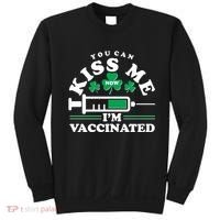 Funny St Patrick's Day You Can Kiss Me Now I'm Vaccinated Sweatshirt thumb 0