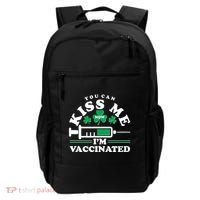 Funny St Patrick's Day You Can Kiss Me Now I'm Vaccinated Backpack thumb 0