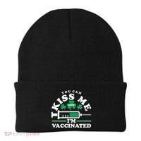 Funny St Patrick's Day You Can Kiss Me Now I'm Vaccinated Beanie thumb 0