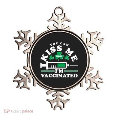 Funny St Patrick's Day You Can Kiss Me Now I'm Vaccinated Ornament