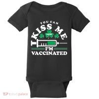 Funny St Patrick's Day You Can Kiss Me Now I'm Vaccinated Baby Bodysuit thumb 0