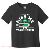 Funny St Patrick's Day You Can Kiss Me Now I'm Vaccinated Toddler T-Shirt thumb 0