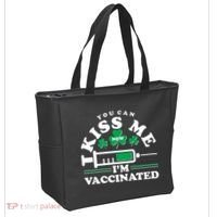 Funny St Patrick's Day You Can Kiss Me Now I'm Vaccinated Tote Bag thumb 2