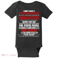 Funny Step Daughter Design For Dads And Moms Baby Bodysuit thumb 0
