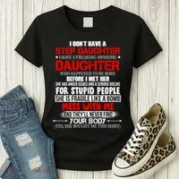 Funny Step Daughter Design For Dads And Moms Women's T-Shirt thumb 3