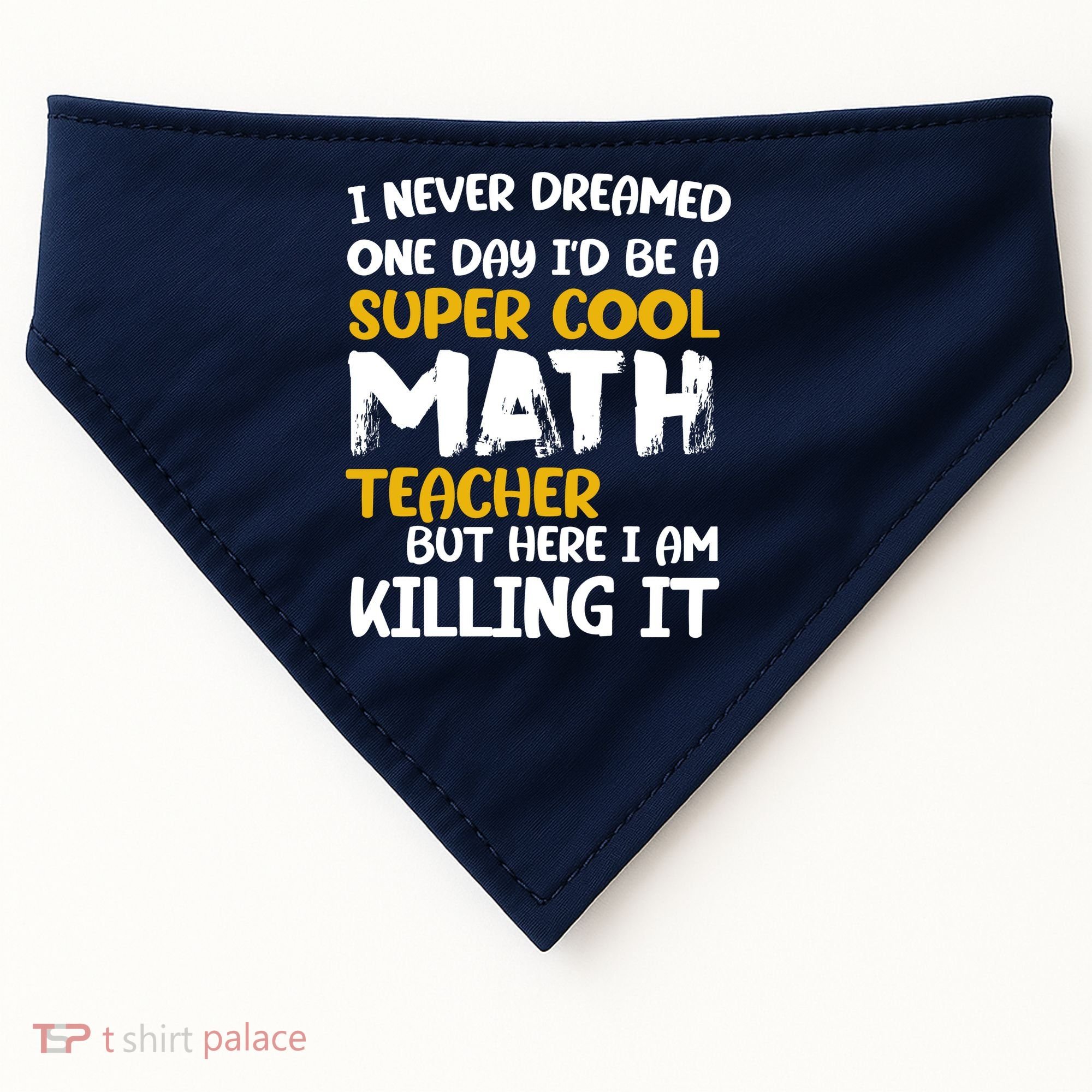 Funny Super Cool Math Teacher USA-Made Doggie Bandana