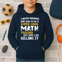 Funny Super Cool Math Teacher Kids Hoodie thumb 2