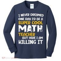 Funny Super Cool Math Teacher Kids Long Sleeve Shirt thumb 0